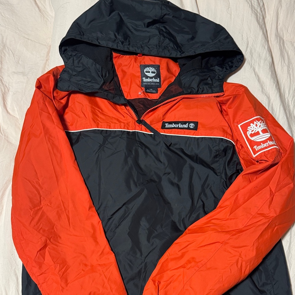 Timberland Red and Black Hooded Jacket